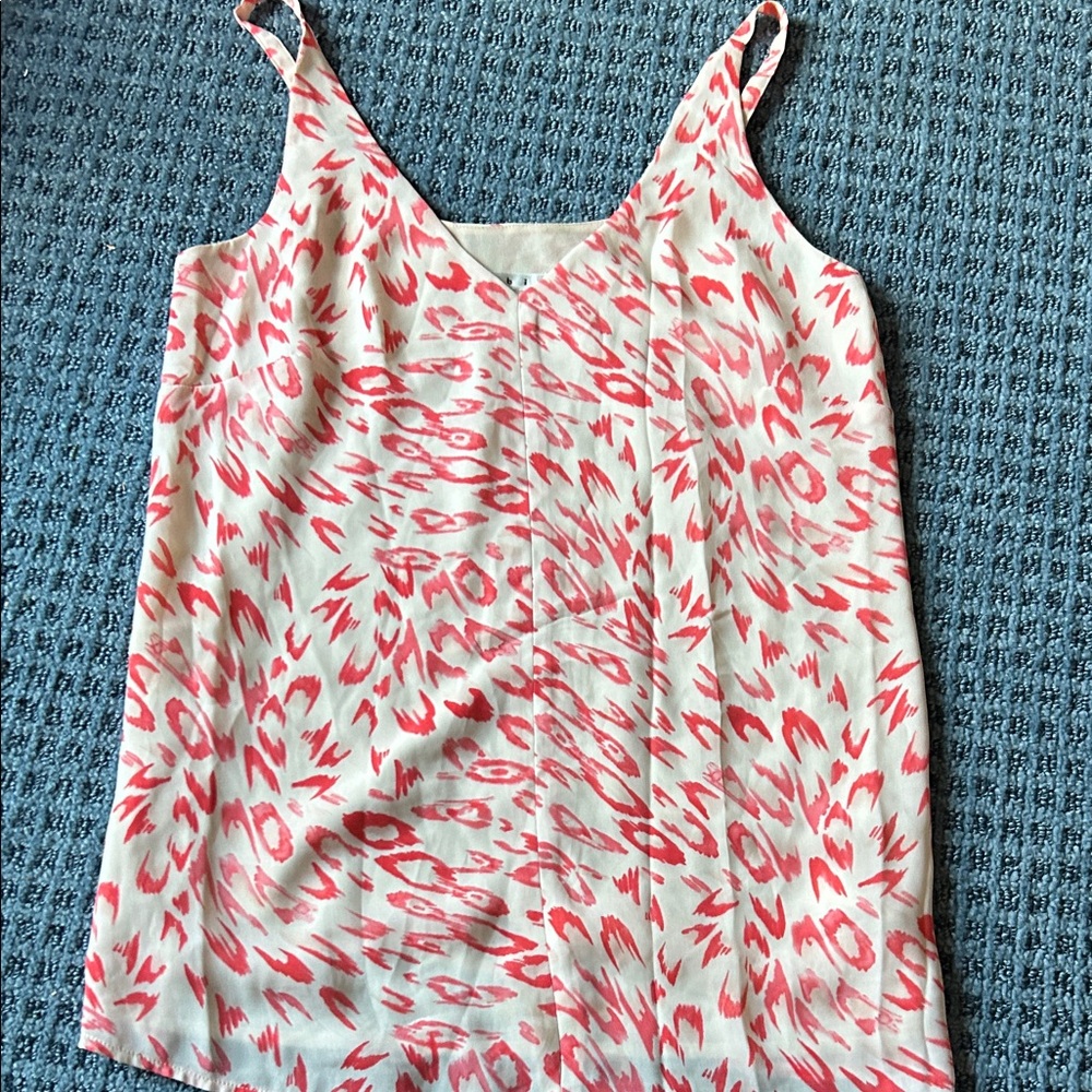 CAbi Pink and White Patterned Camisole